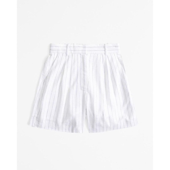 Abercrombie & Fitch Sloane High Waist White Pinstripe Shorts NWOT - Picture 4 of 5